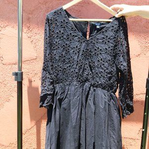 Black Eyelet Dress Vera Wang